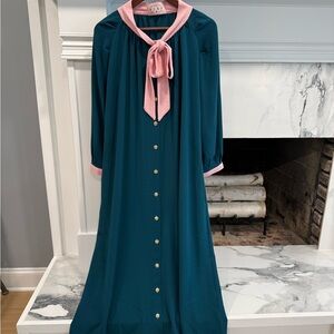 Buru Teal House Coat Dress - NWOT | Size Large